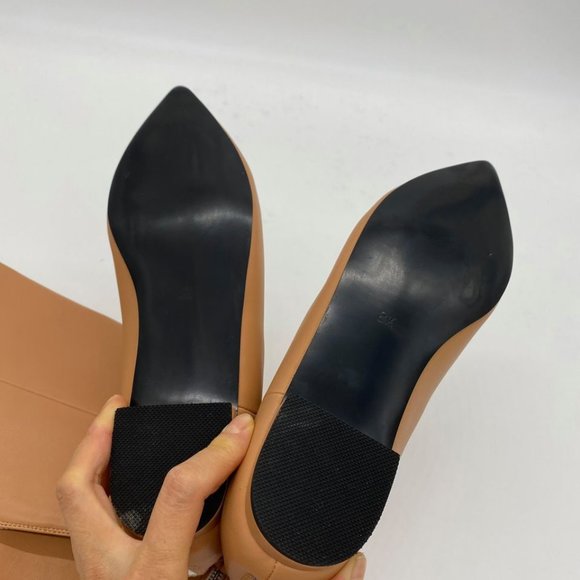 🎁🎁🎁Nude Retro Knee High Boots Closed Round Toe Low Fl - Picture 10 of 16